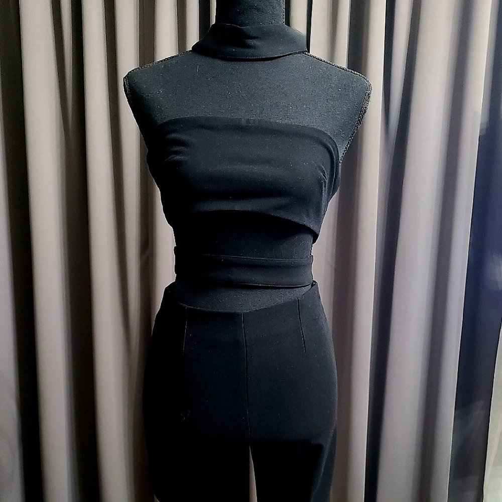 Black Peek-A-Boo Sexy Jumpsuit